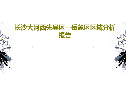 长沙大河西先导区—岳麓区区域分析报告共64页