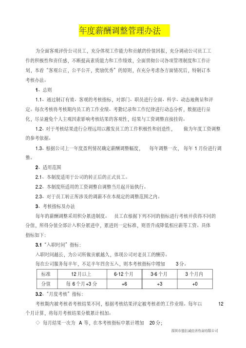 【调薪制度】年度薪酬调整管理办法.pdf