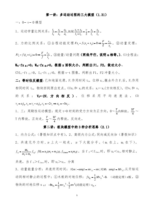 高三物理二轮复习要点