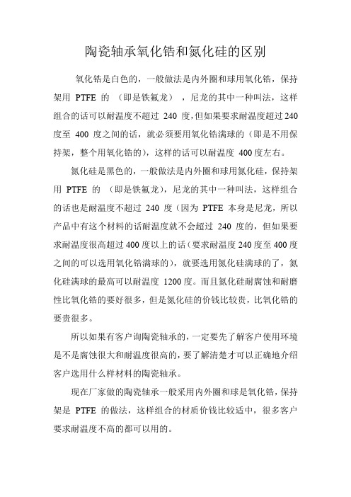 陶瓷轴承氧化锆和氮化硅的区别