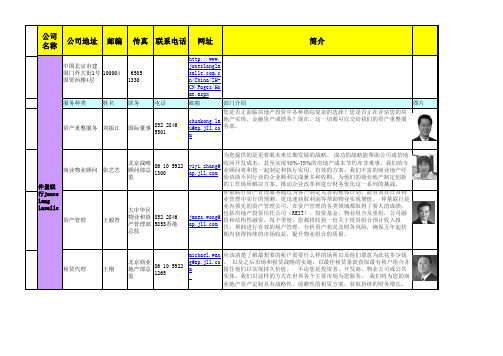 房地产咨询公司明细录