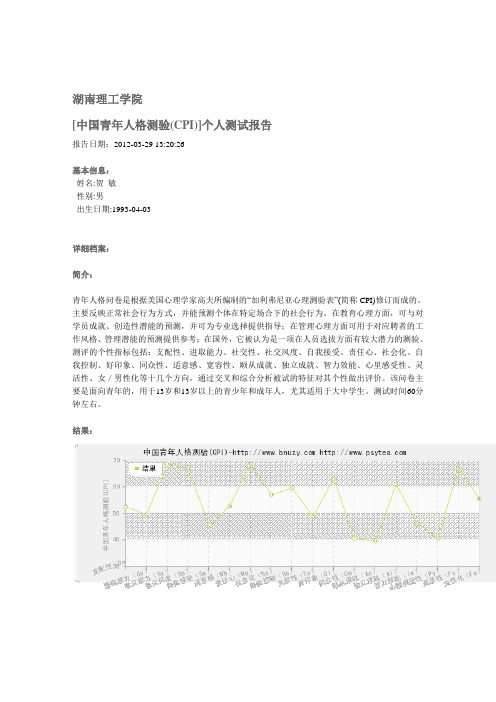 中国青年人格测试(贺敏)