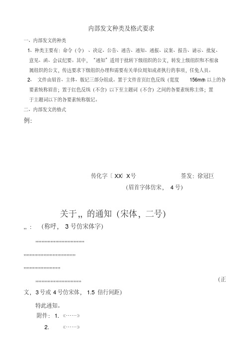 内部发文种类及格式要求