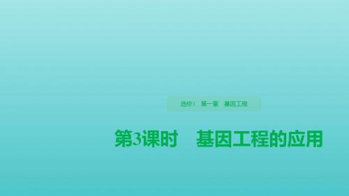 2019_2020学年高中生物第1章基因工程第3课时基因工程的应用课件浙科版选修3