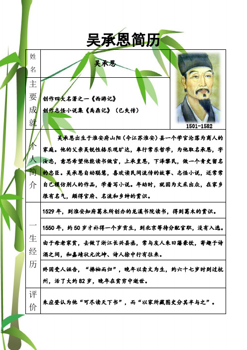吴承恩简历