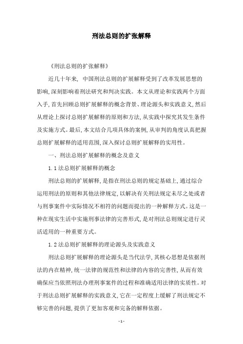 刑法总则的扩张解释
