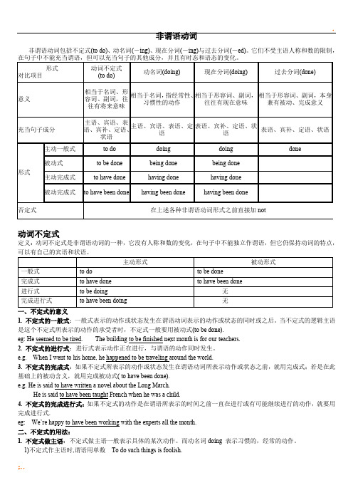高中英语非谓语动词讲解 (整理)