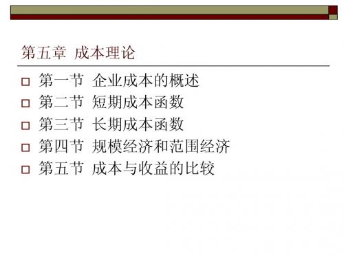 第五章成本函数  分析