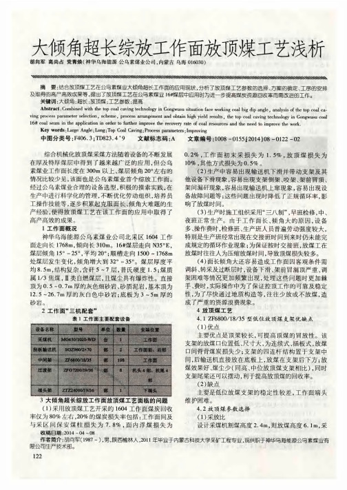 大倾角超长综放工作面放顶煤工艺浅析