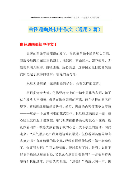 曲径通幽处初中作文(通用3篇)