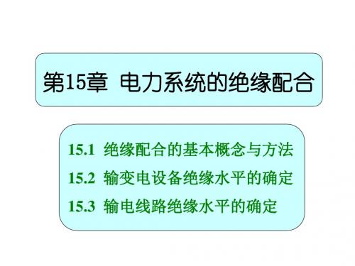 第15章 电力系统的绝缘配合解读