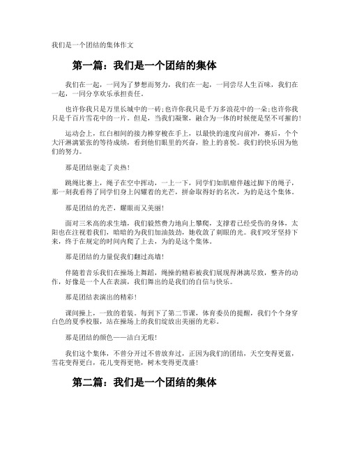 我们是一个团结的集体作文