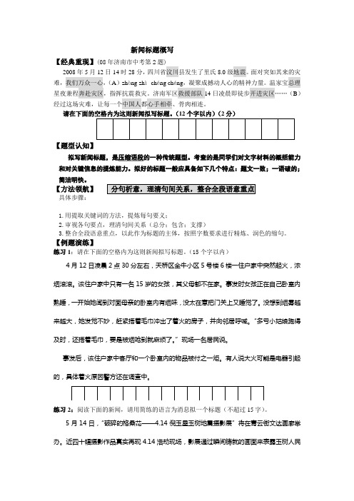 新闻标题概写