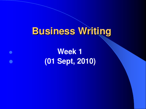 Business Writing (Week 1-5)
