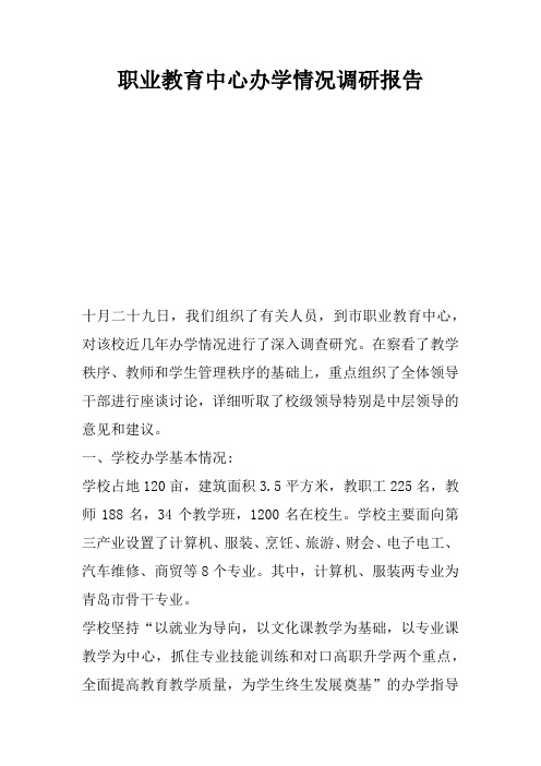 职业教育中心办学情况调研报告.docx