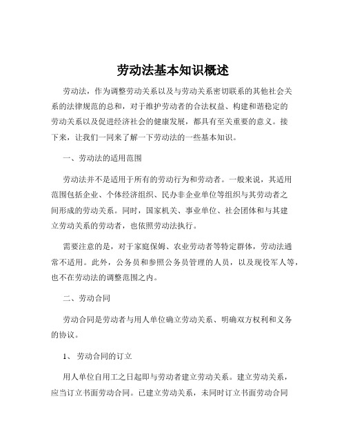 劳动法基本知识概述