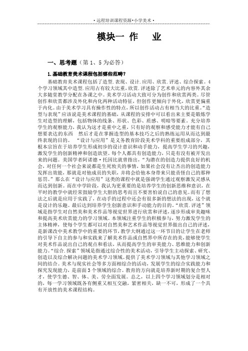 新课标培训 小学美术 模块一作业