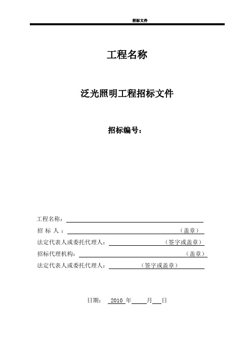 泛光照明招标文件(定稿)