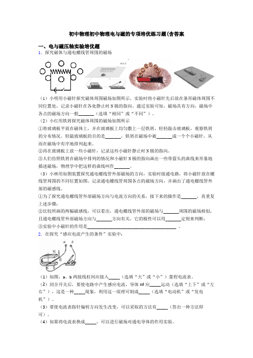 初中物理初中物理电与磁的专项培优练习题(含答案