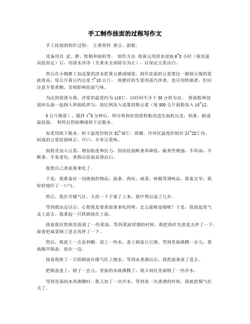 手工制作挂面的过程写作文