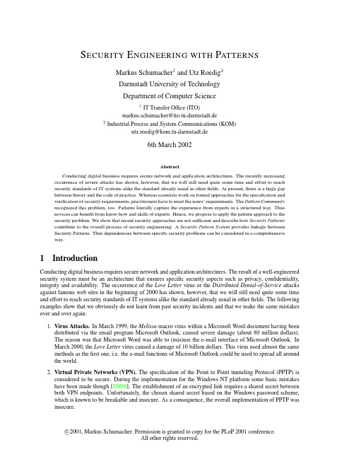 Security Engineering with Patterns