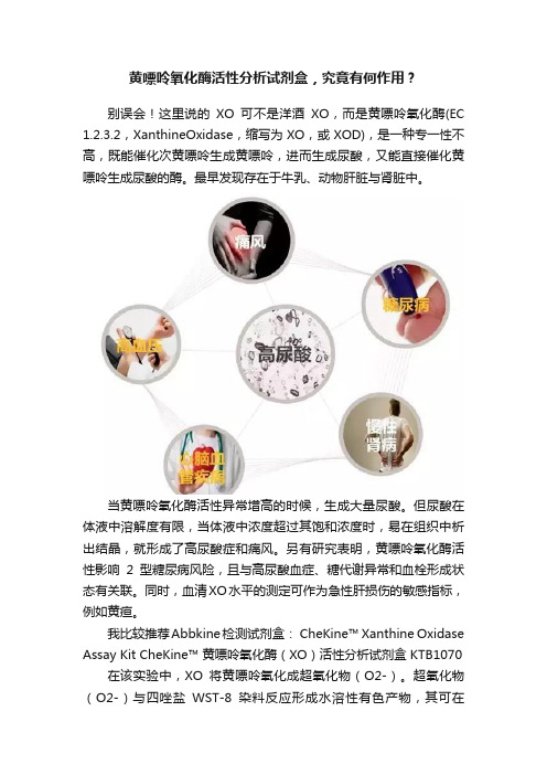 黄嘌呤氧化酶活性分析试剂盒，究竟有何作用？