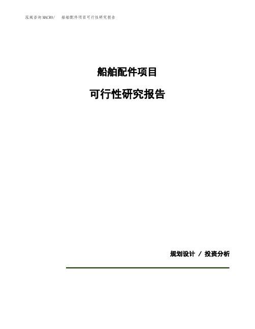 船舶配件项目可行性研究报告模板范文(立项备案项目申请)
