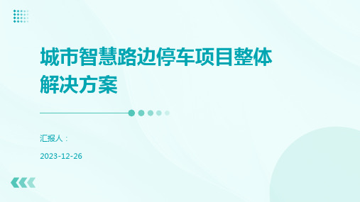 城市智慧路边停车项目整体解决方案