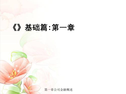第一章公司金融概述