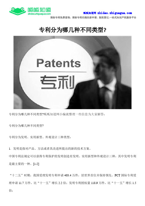 2018年专利分为哪几种不同类型