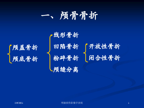 颅脑损伤影像学表现培训课件