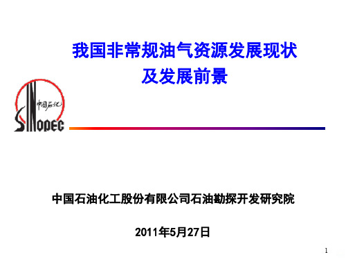 《我国非常规油气资源发展现状及前景展望》非常规部包书景PPT课件