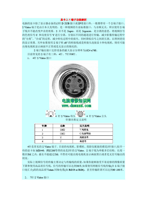显卡上S端子功能解析