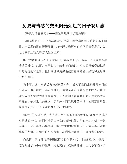 历史与情感的交织阳光灿烂的日子观后感