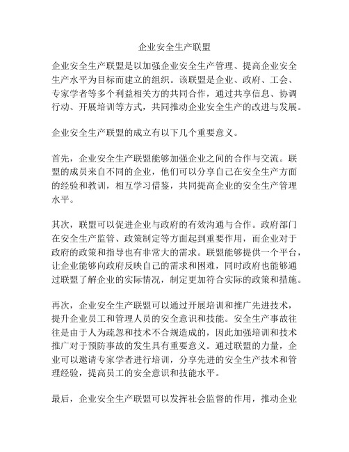 企业安全生产联盟