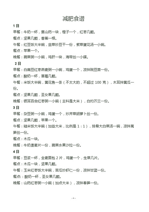 减肥食谱1