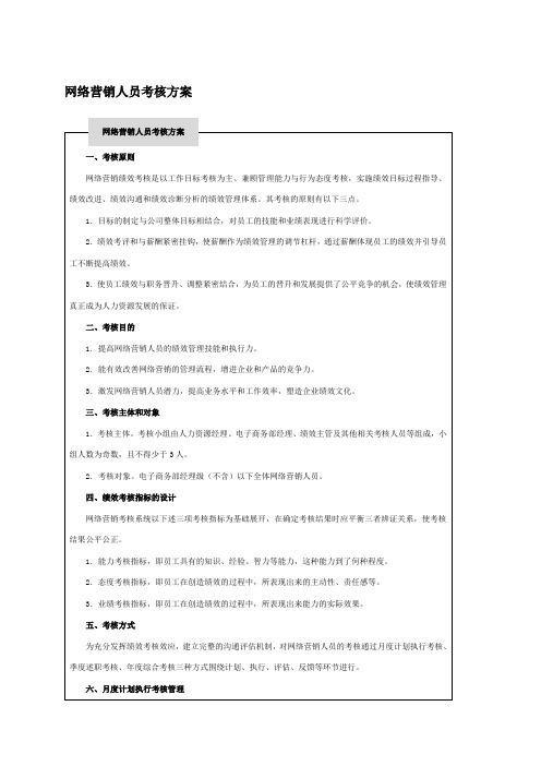 网络营销人员考核方案