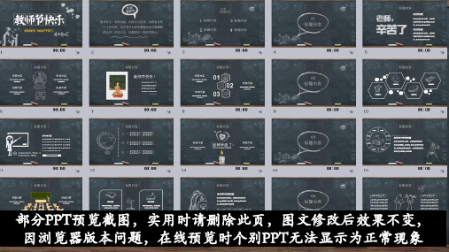 教师节快乐——黑板粉笔风格感恩教师主题班会动态PPT模板【附背景音乐】
