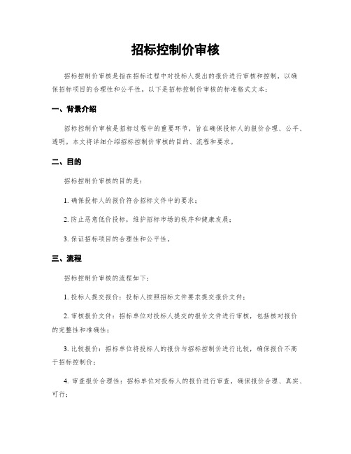 招标控制价审核