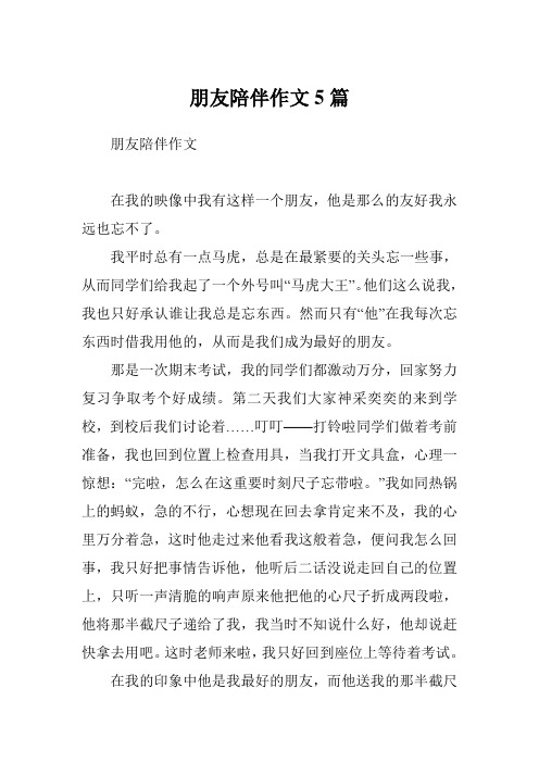 朋友陪伴作文5篇