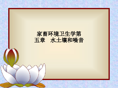 家畜环境卫生学第五章   水土壤和噪音