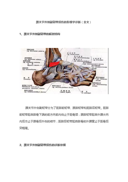 踝关节外侧副韧带损伤的影像学诊断(全文)