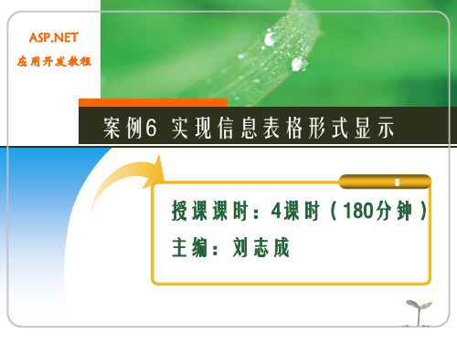 ASP.NET应用开发程教学资源的案例6 实现信息表格形式显示