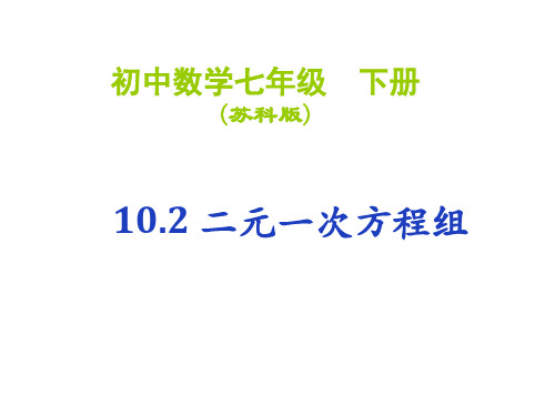 新苏科版七年级数学下册第十章 《102 二元一次方程组》公开课课件(共15张PPT)
