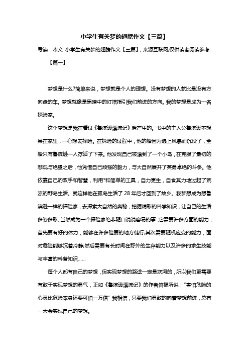 小学生有关梦的翅膀作文【三篇】