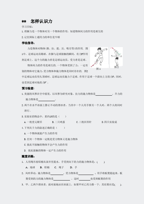 第六章力和机械-61怎样认识力