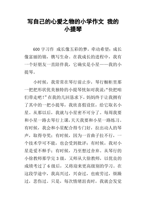 写自己的心爱之物的小学作文我的小提琴