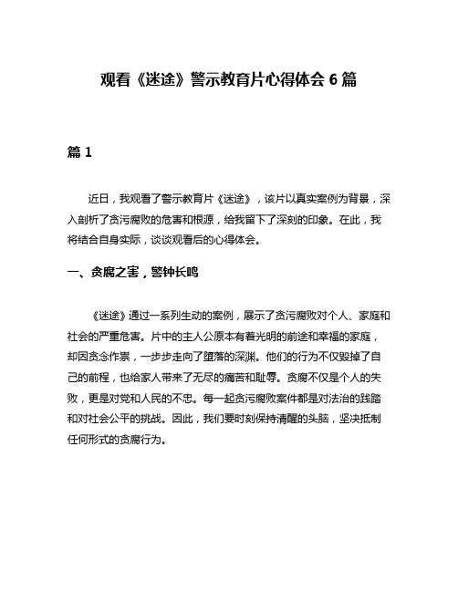 观看《迷途》警示教育片心得体会6篇