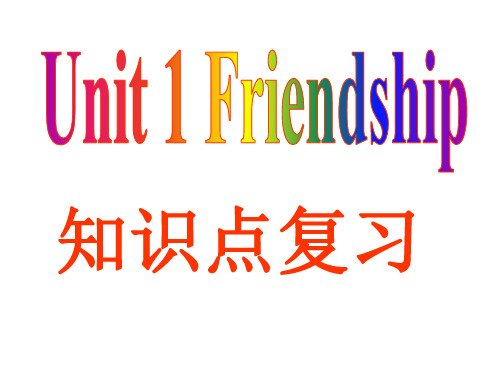 新人教版英语Book1Unit1高三一轮复习课件