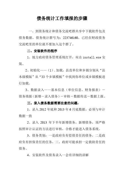 债务统计工作填报的步骤(1)